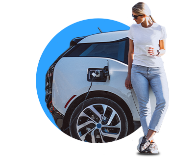 woman charging her electric car